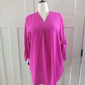 Moa Moa Fuchsia Zippered Tunic Top